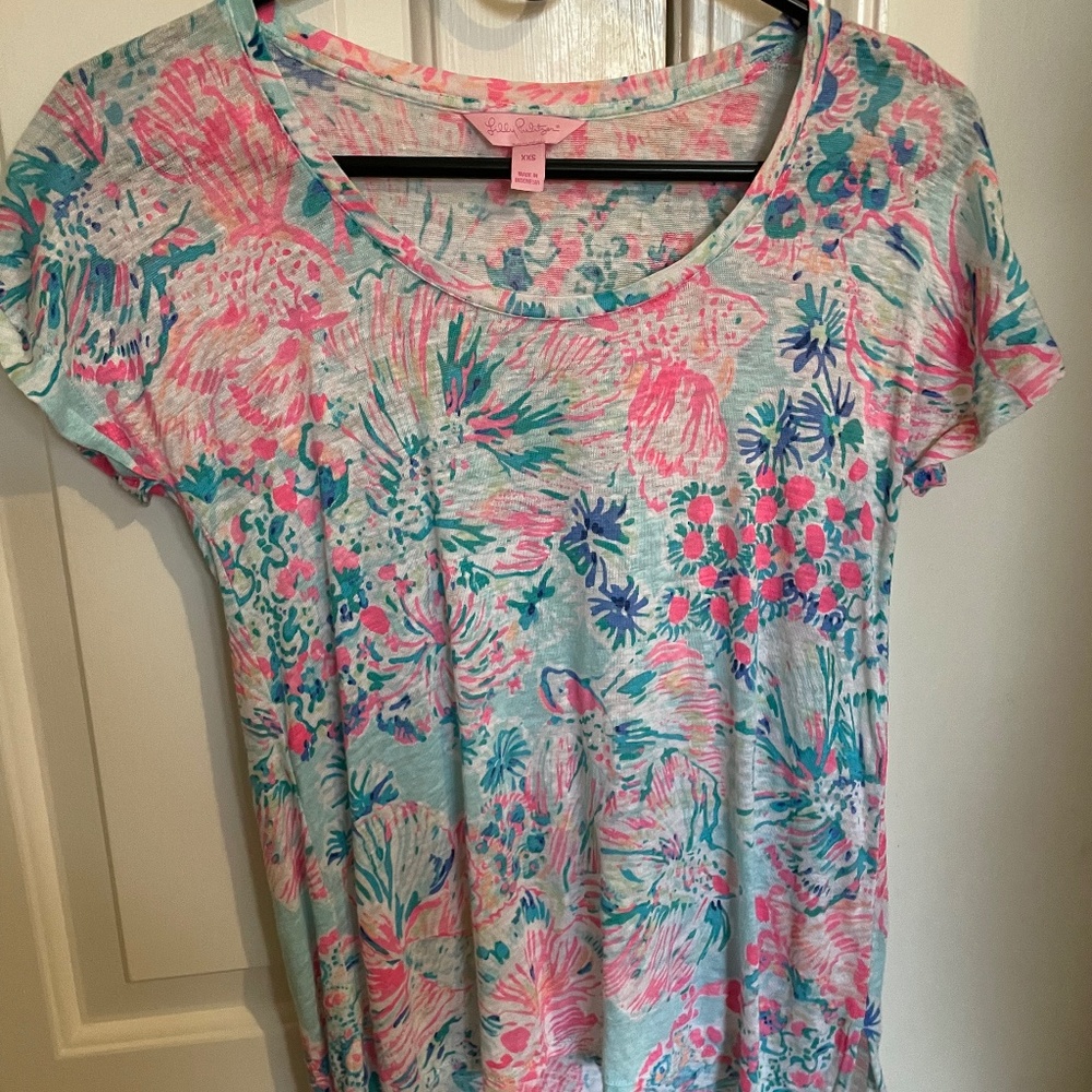 Lilly Pulitzer Floral Top Size XXS
